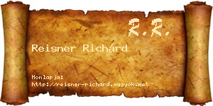 Reisner Richárd névjegykártya
